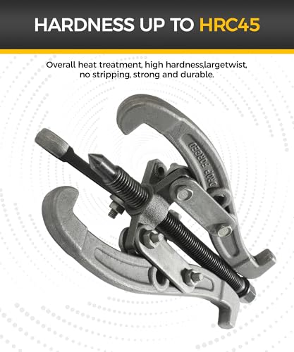 UBOG 6" Bearing Puller,Car Accessories Gear Puller,Automotive Tool 3 Jaw Wheel Puller with Reversible Claws,Heavy Duty Pulley Puller for Automotive Wheel,Pulling Tool Kit for Motorcycle Car SUV - Image 3