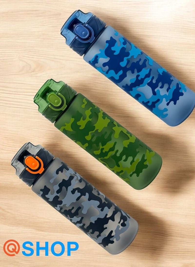 QSHOP QSHOP®Leakproof Motivational Sports Water Bottle, Portable Drinking Bottle for Gym and Fitness with Carrying Strap, BPA Free  - Image 4