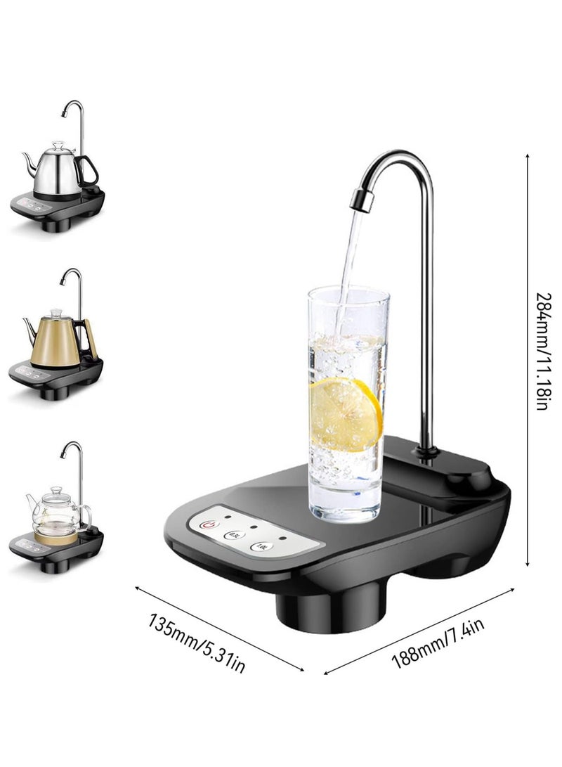 إيفرين موزع مياه ذكي كهربائي محمول لزجاجات سعة 18.93 لتر، مضخة مياه شرب أوتوماتيكية تعمل بمنفذ USB مع بطارية ليثيوم قابلة لإعادة الشحن، إيقاف التشغيل التلقائي، مثالي للمنزل والمطبخ والمكتب والتخييم، أنبوب من الفولاذ المقاوم للصدأ، تصميم قابل للدوران - Image 2