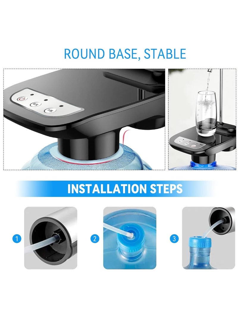 إيفرين موزع مياه ذكي كهربائي محمول لزجاجات سعة 18.93 لتر، مضخة مياه شرب أوتوماتيكية تعمل بمنفذ USB مع بطارية ليثيوم قابلة لإعادة الشحن، إيقاف التشغيل التلقائي، مثالي للمنزل والمطبخ والمكتب والتخييم، أنبوب من الفولاذ المقاوم للصدأ، تصميم قابل للدوران - Image 3