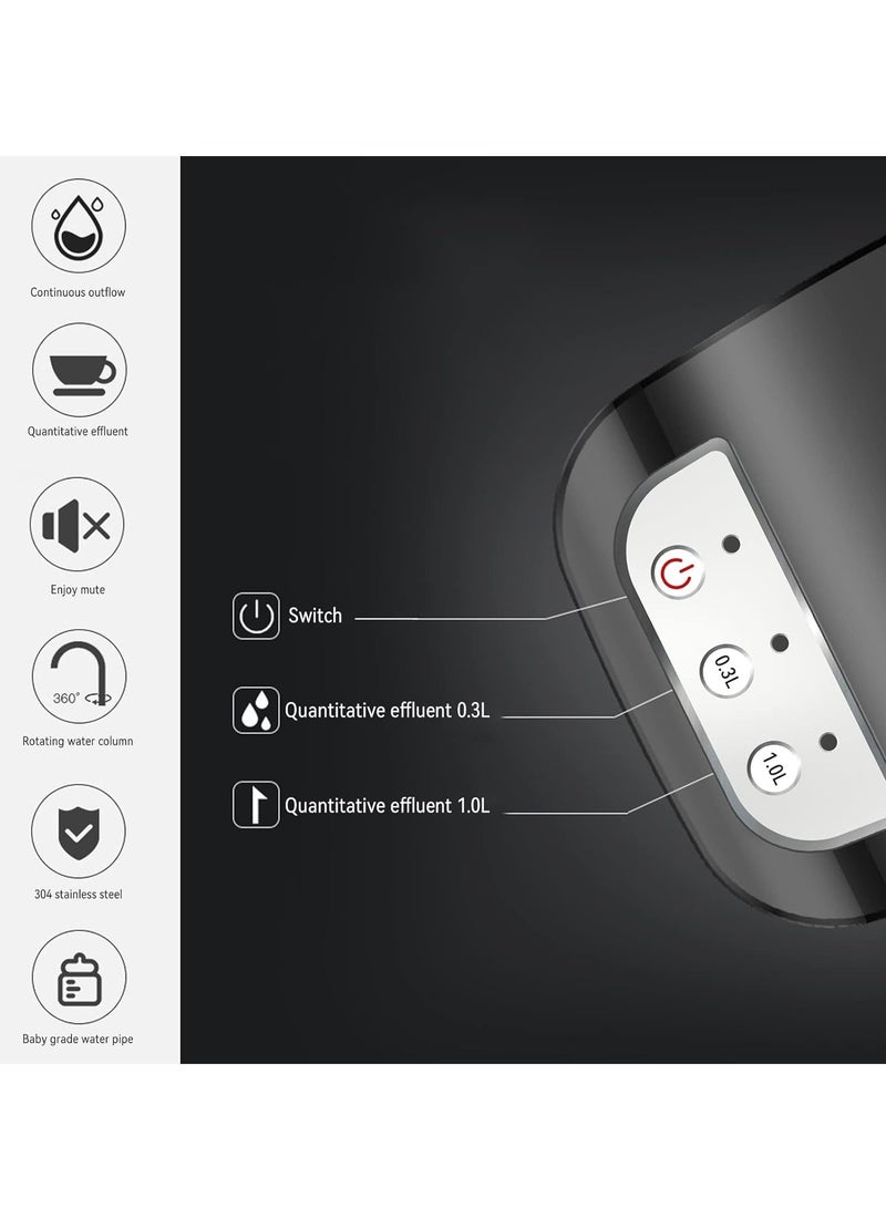 إيفرين موزع مياه ذكي كهربائي محمول لزجاجات سعة 18.93 لتر، مضخة مياه شرب أوتوماتيكية تعمل بمنفذ USB مع بطارية ليثيوم قابلة لإعادة الشحن، إيقاف التشغيل التلقائي، مثالي للمنزل والمطبخ والمكتب والتخييم، أنبوب من الفولاذ المقاوم للصدأ، تصميم قابل للدوران - Image 4