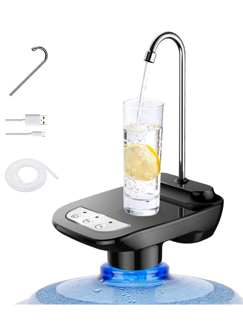 إيفرين موزع مياه ذكي كهربائي محمول لزجاجات سعة 18.93 لتر، مضخة مياه شرب أوتوماتيكية تعمل بمنفذ USB مع بطارية ليثيوم قابلة لإعادة الشحن، إيقاف التشغيل التلقائي، مثالي للمنزل والمطبخ والمكتب والتخييم، أنبوب من الفولاذ المقاوم للصدأ، تصميم قابل للدوران - Image 1