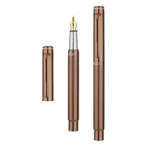 Oliver Inspire Coffee Fountain Pen with T Box | Full Brass Body | No.5 Iridium Tip | Premium Plated Trims | Smooth Ink Cartridge System - Image 4