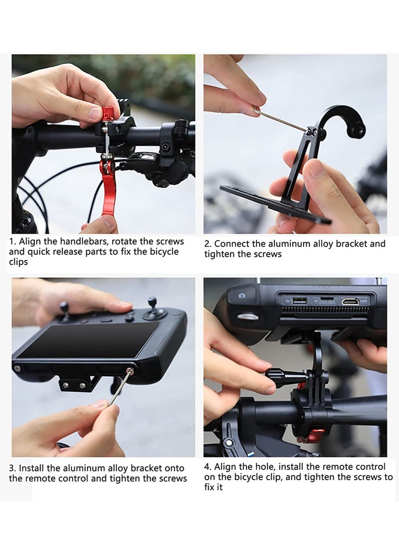 Bike Holder Bar Hand Mount Bicycle Holder Bracket Compatible with DJI RC Pro and for DJI Smart Controller Or Action Cameras