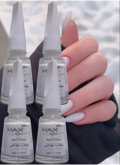 Max Beauty 4 Pieces Fast Drying White Nail Polish  - Image 1
