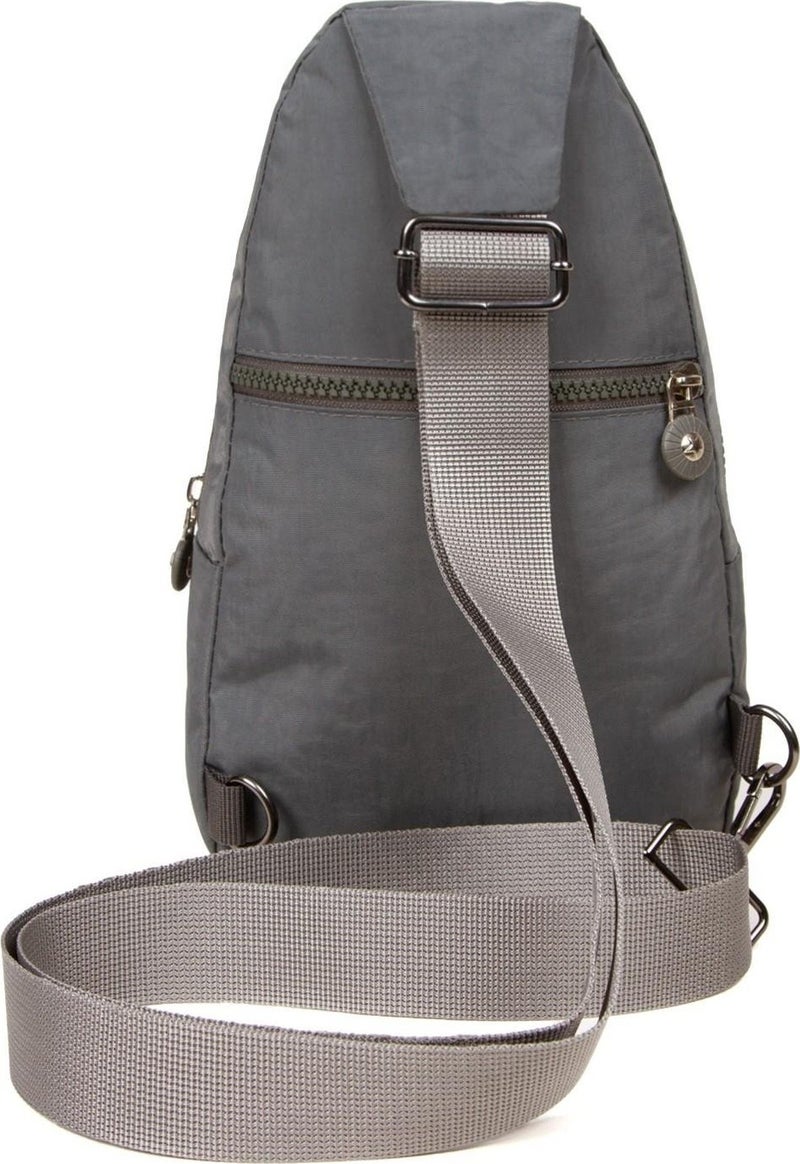 Newish Polo Grey Crinkle Fabric Waterproof Crossbody Bag  - Image 3