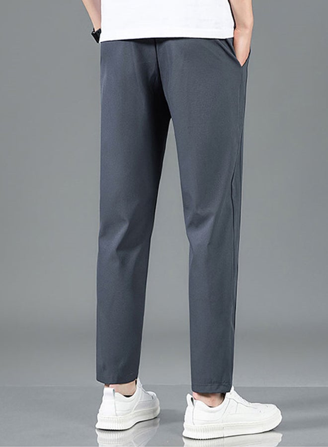 DR Men's Dark Gray Drawstring Casual Pants - Image 2