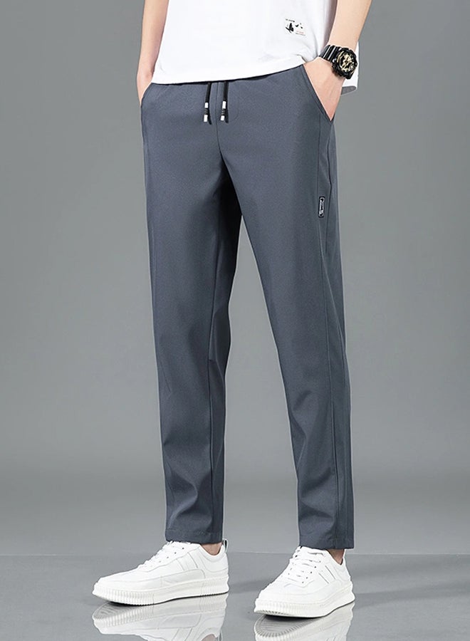 DR Men's Dark Gray Drawstring Casual Pants - Image 1