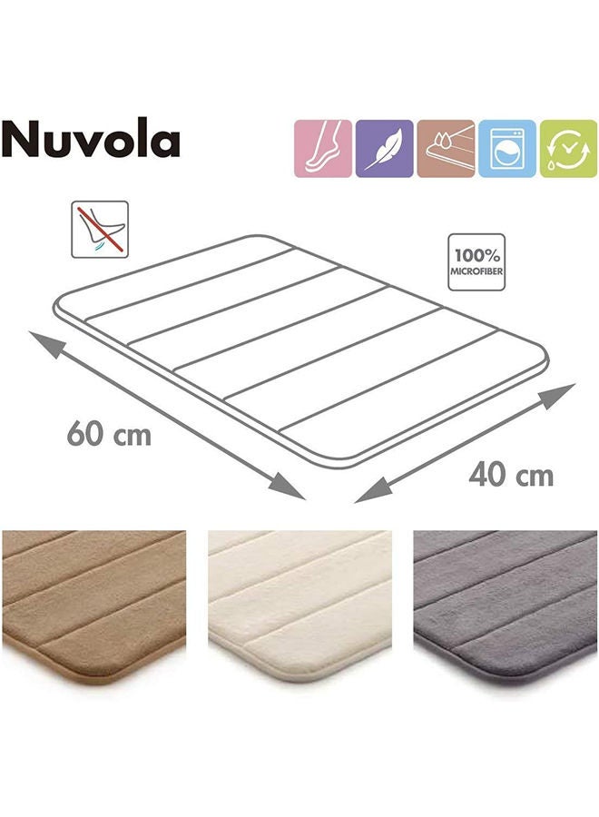 TATAY Bath Mat Nuvola Grey Anti-Slip Highly Absorbent, 100% Microfiber, 40 cm x 60 cm - Image 5