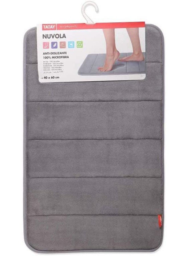 TATAY Bath Mat Nuvola Grey Anti-Slip Highly Absorbent, 100% Microfiber, 40 cm x 60 cm - Image 3