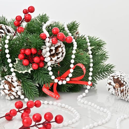VRB Dec TM 5 Mtrs Artificial Pearls Bead Moti Pearls Bead Chain for Jewellery Making, Beads for Bracelet Making, Resin Art,Beads, Crafting, Scrap Booking and Embroidery DIY Craft (10 MM, 5 MTR), White - Image 3
