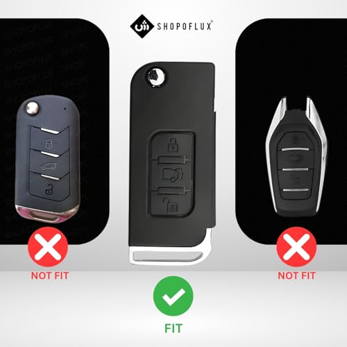 SHOPOFLUX Metal Key Cover Compatible for Mahindra XUV 500 Old 3 Button Flip Key (Brown Silicone) - Image 2