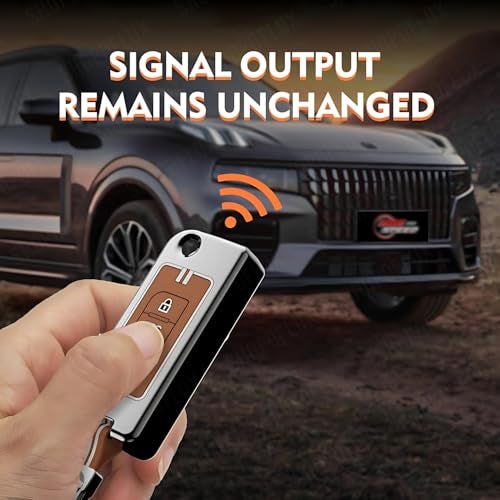 SHOPOFLUX Metal Key Cover Compatible for Mahindra XUV 500 Old 3 Button Flip Key (Brown Silicone) - Image 3