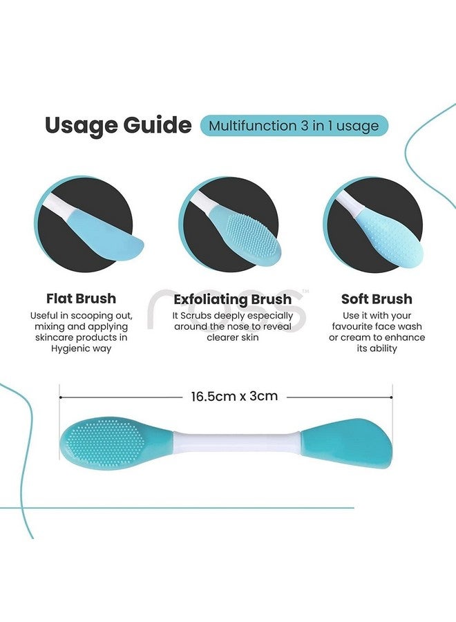 KitchenFestÂ® 3 in 1 Silicone Facial Cleansing Brush, Face Mask Scrubber for Pore Cleansing, Gentle Exfoliating, Removing Blackhead Brush (M, 2) - Image 2