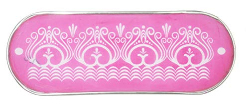 ORAMSA Ready to use plastic 4 Assorted Oval Shape Draw Border Design Net Rangoli Stencil (33x12cm) - Image 3