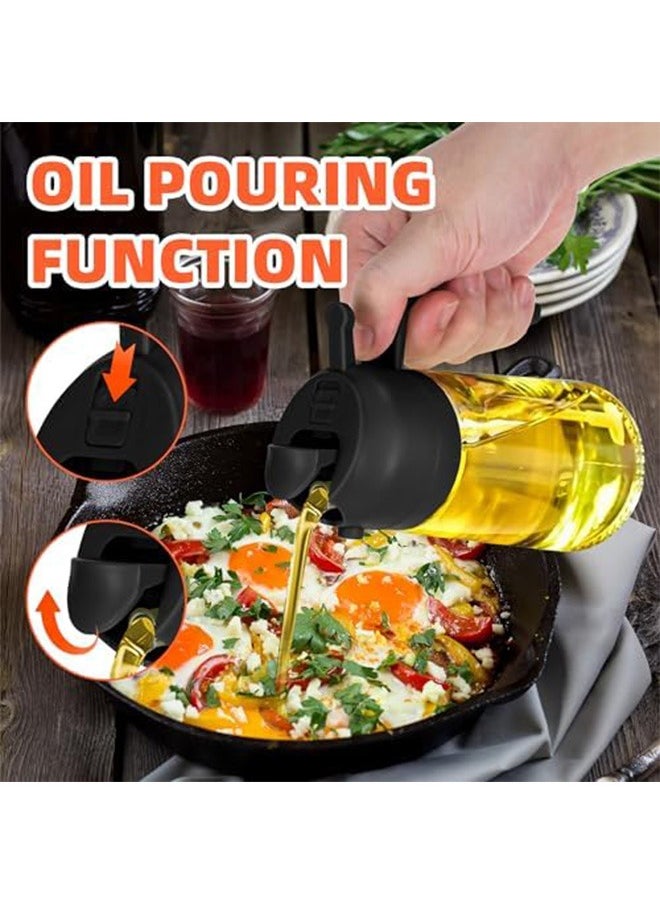 HaHaHai 16oz Oil Dispenser Bottle for Kitchen , 2 in 1 Olive Oil Dispenser and Oil Sprayer , 470ml Olive Oil Bottle , Oil Sprayer for Cooking, Kitchen, Salad, Barbecue (Black)  - Image 4
