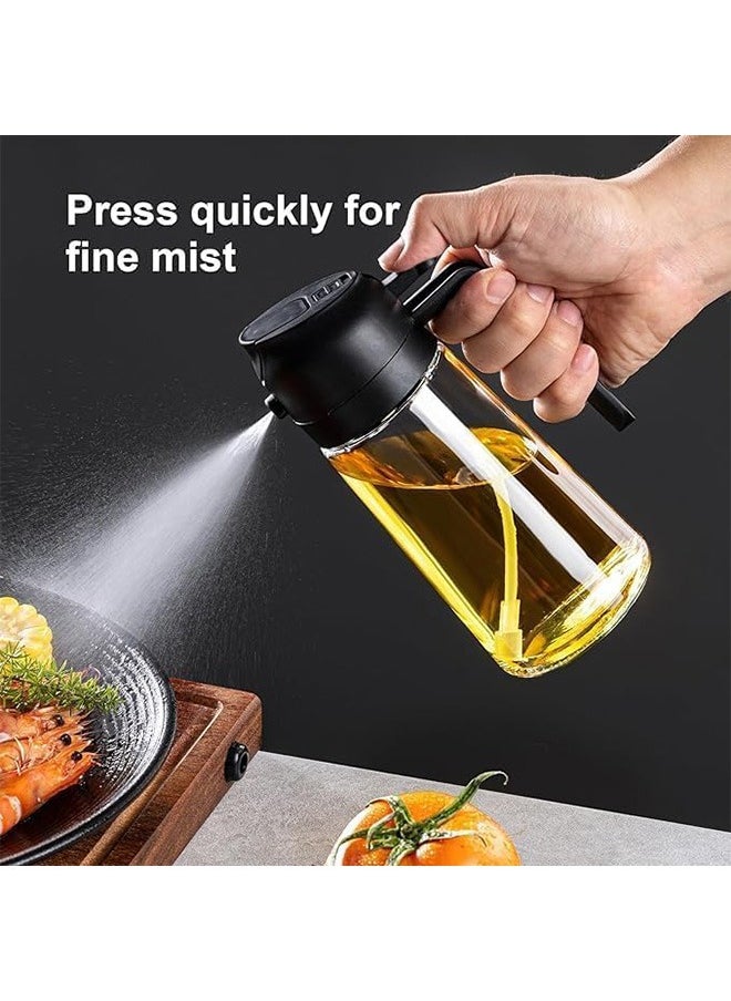 HaHaHai 16oz Oil Dispenser Bottle for Kitchen , 2 in 1 Olive Oil Dispenser and Oil Sprayer , 470ml Olive Oil Bottle , Oil Sprayer for Cooking, Kitchen, Salad, Barbecue (Black)  - Image 3