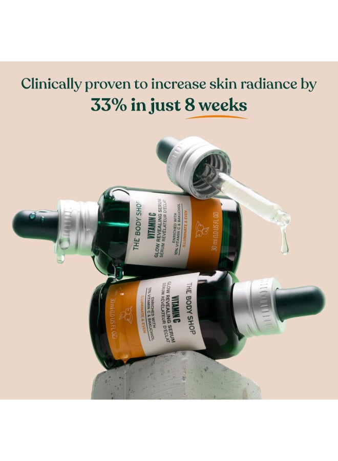 THE BODY SHOP Vitamin C Glow-Revealing Serum – Brightening Face Serum with 10% Natural Origin Vitamin C & Bakuchiol | Reduces Uneven Skin Tone, Boosts Radiance, Improves Skin Texture | Lightweight, Fast Absorbing, Suitable for Dull Skin, 30ml - Image 3