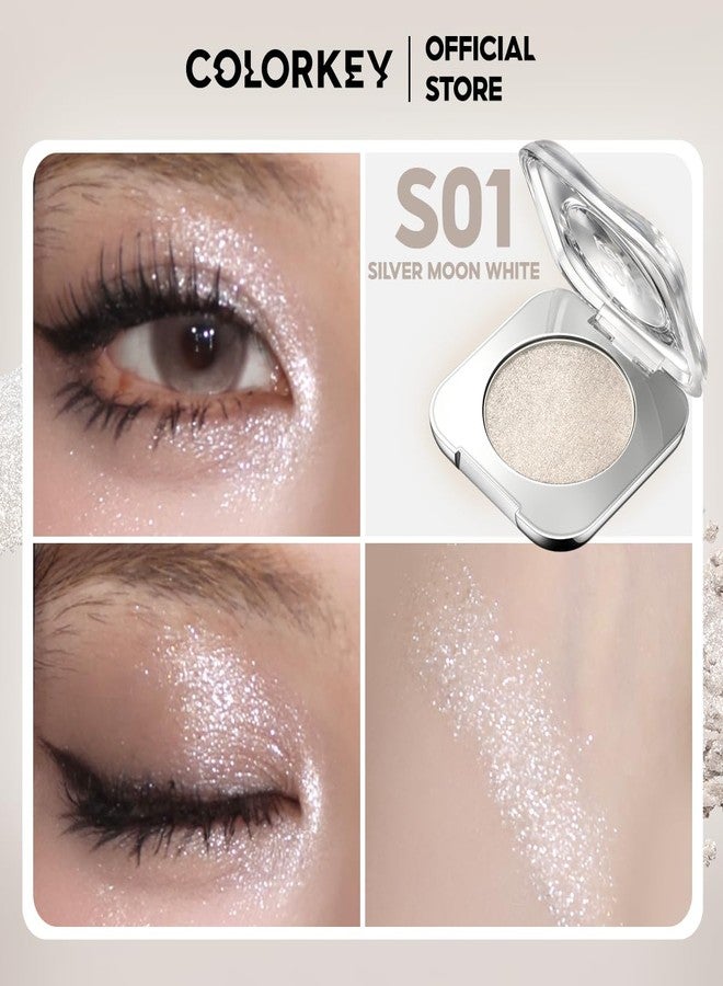 COLORKEY Stardust Diamond Mono Eyeshadow, High-Pigment Single Eye Shadow with Diamond Sparkle, Long-Lasting, Waterproof, Smudge-Proof, Multi-Dimensional Shine, Enhances Eye Contour (S01) - Image 2