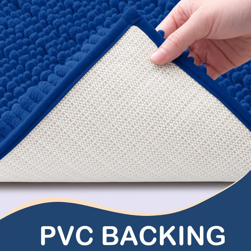 Arotive Arotive Luxury Chenille Bathroom Rug Mat  Extra Soft Thick Absorbent Shaggy Bath Rugs  Non-Slip Machine Wash Dry Plush Bath Mats for Bathroom  Shower  and Tub (24""x16""  Royal Blue)  - Image 3