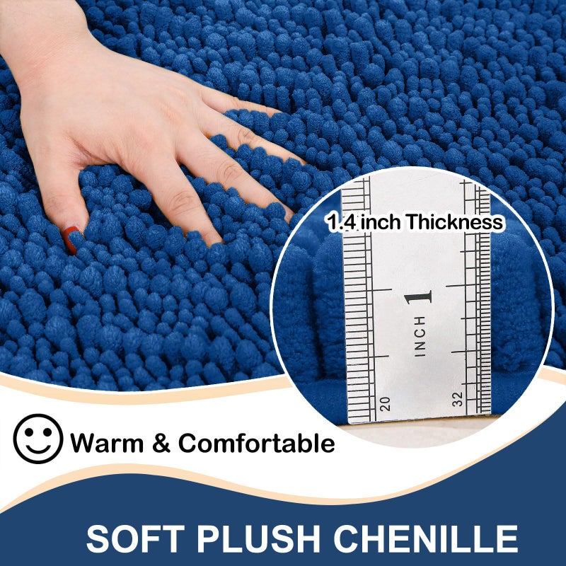 Arotive Arotive Luxury Chenille Bathroom Rug Mat  Extra Soft Thick Absorbent Shaggy Bath Rugs  Non-Slip Machine Wash Dry Plush Bath Mats for Bathroom  Shower  and Tub (24""x16""  Royal Blue)  - Image 1