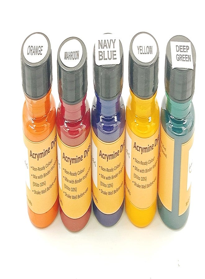 sumikrafts Block Printing kit-5 Assorted acrymine Dyes 20ml Bottles+ Binder Paste 50gm+acrafixer 25gm+ Sponge - Image 2