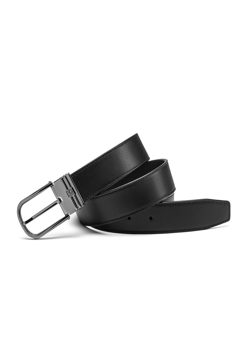 Samsonite Aamir II BIZ CTR ARC Leather Belt, Black|Stylish|Premium Quality|Classic Pin - Image 5