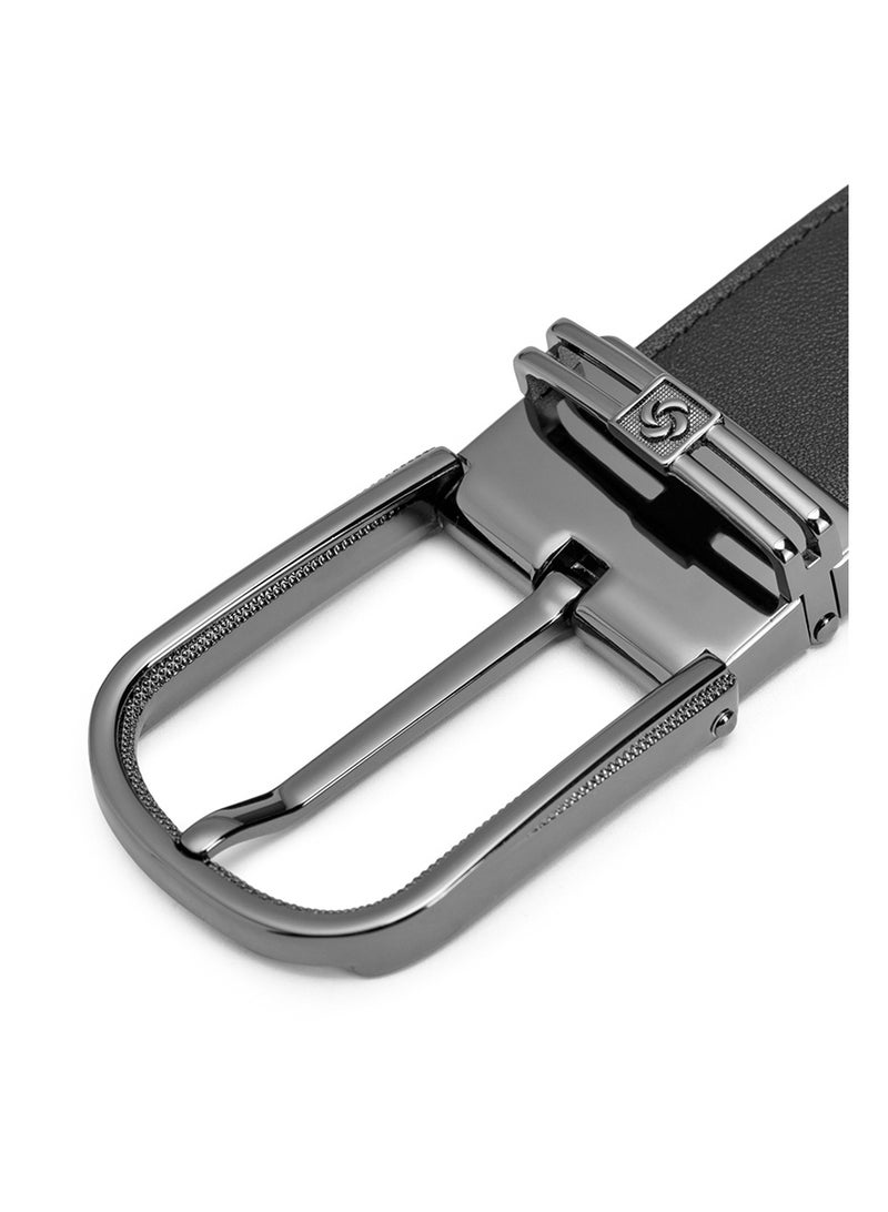 Samsonite Aamir II BIZ CTR ARC Leather Belt, Black|Stylish|Premium Quality|Classic Pin - Image 4