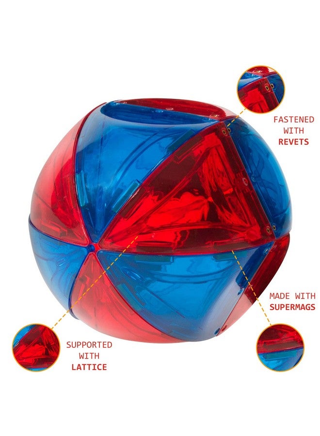 Playmags 28 Piece Magnetic Tiles Dome Set Now With Stronger Magnets Stem Toys For Kids Sturdy Super Durable With Vivid Clear Color Tiles - Image 4