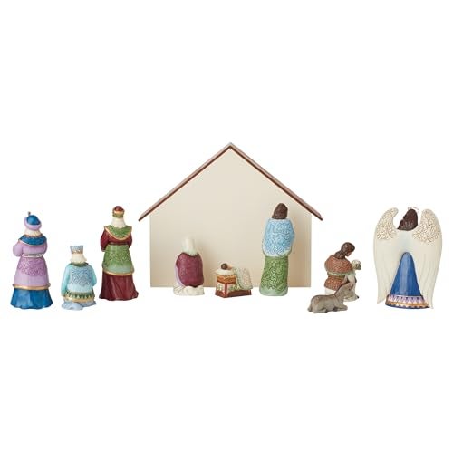 Enesco Jim Shore Heartwood Creek Inspirational Reason for The Season Figurine 10pc Nativity Set Stone Resin Hand Painted Crafted Collectible Nativity Figurines Christmas Home Decor Various Sizes - Image 3