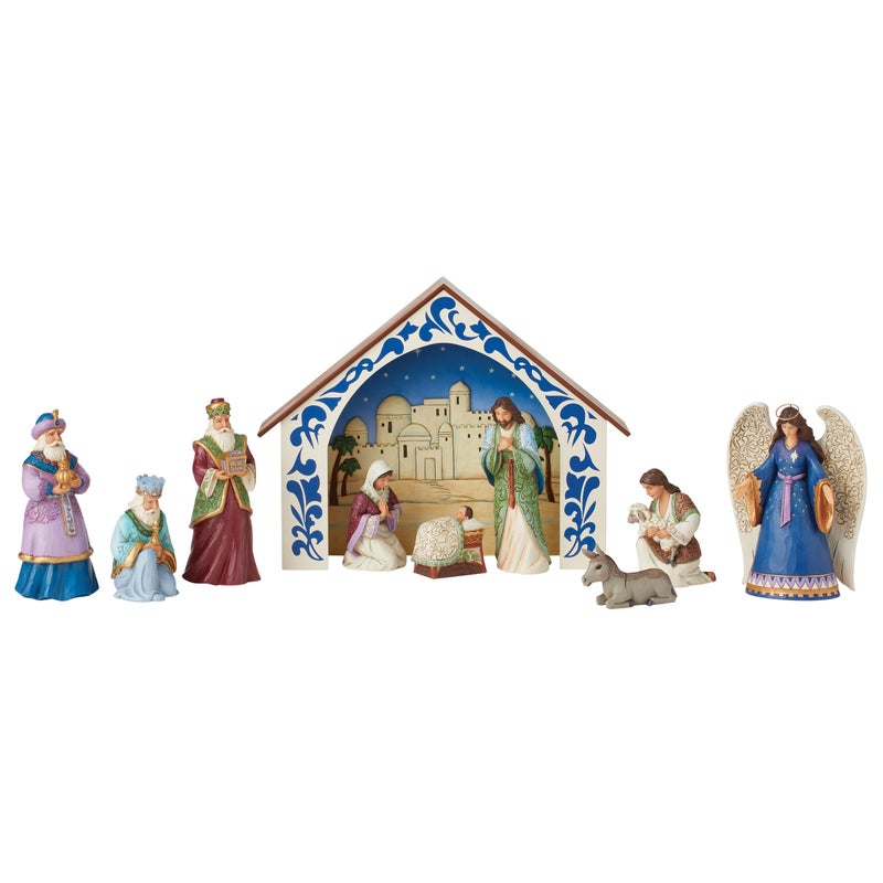Enesco Jim Shore Heartwood Creek Inspirational Reason for The Season Figurine 10pc Nativity Set Stone Resin Hand Painted Crafted Collectible Nativity Figurines Christmas Home Decor Various Sizes - Image 2