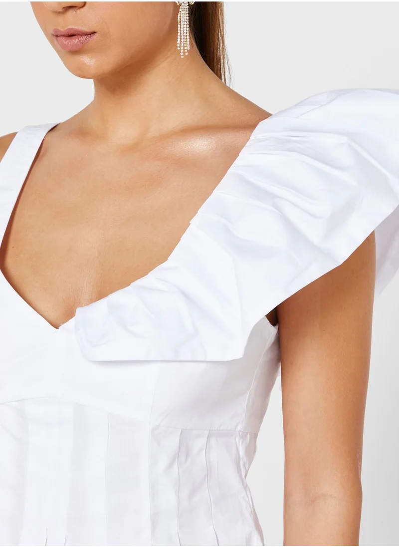Bardot Ruffle Sleeve Top
