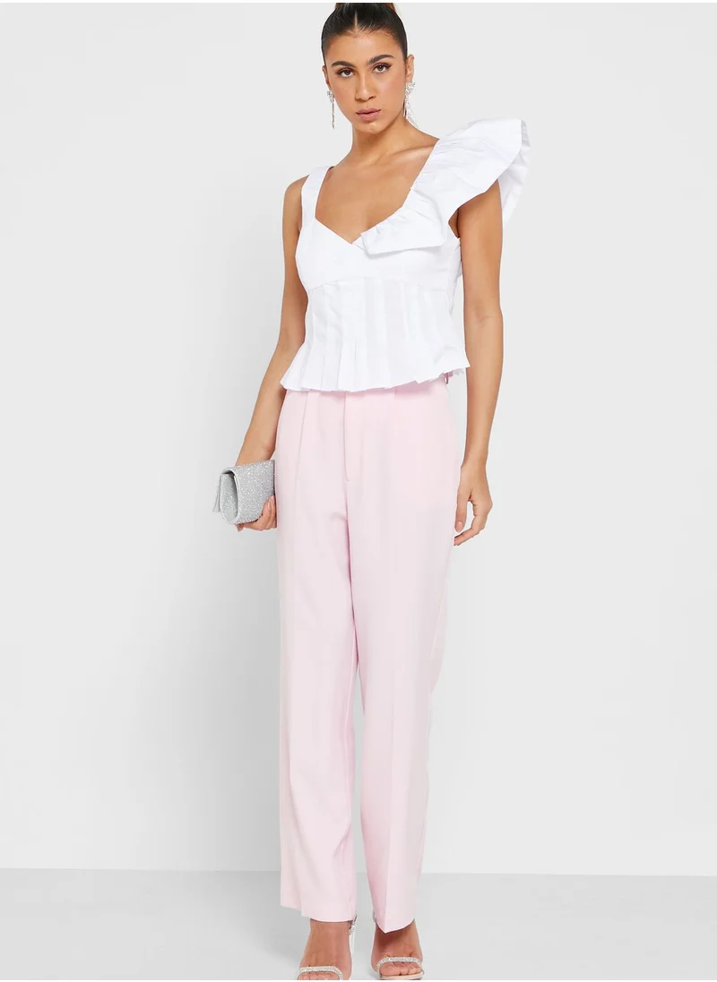 Bardot Ruffle Sleeve Top