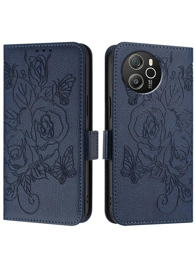 S-TOP Case For Blackview Shark 8 Embossed Rose RFID Anti-theft Leather Phone Case - Image 2