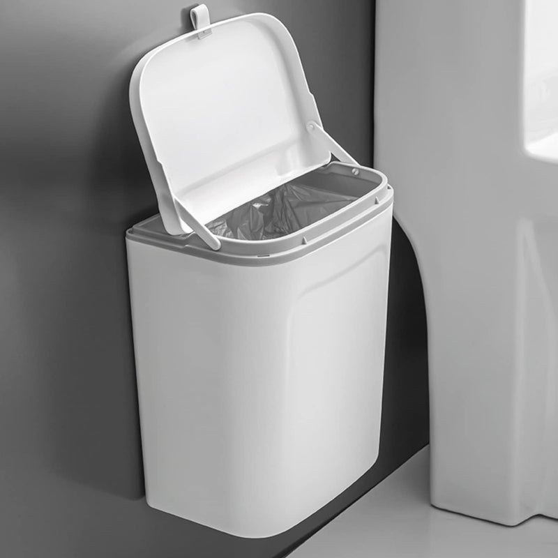 Zollyss Zollyss Plastic Hanging/Wall Mounted Open-Top Dustbin For Bathroom Toilet Kitchen Home Or Office, White, 1 Pc  - Image 1