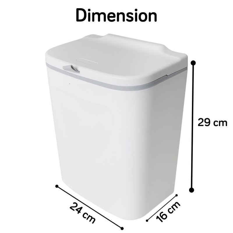 Zollyss Zollyss Plastic Hanging/Wall Mounted Open-Top Dustbin For Bathroom Toilet Kitchen Home Or Office, White, 1 Pc  - Image 5