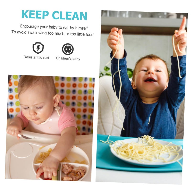 Self Feeding Utensils Set Fork Spoon with Storage Box for Kids Learning Independent Eating - Image 5