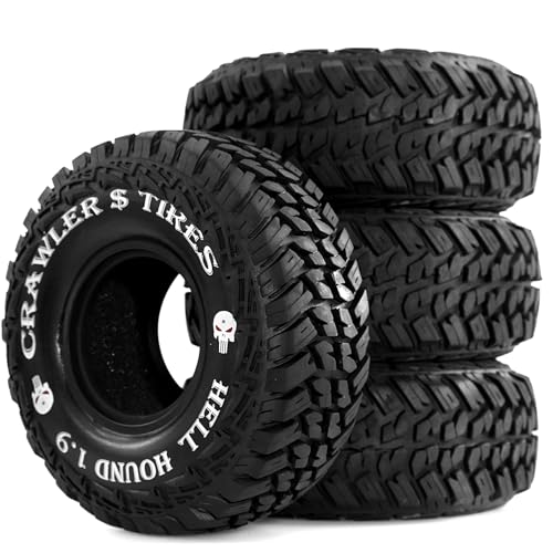 Chanjorlin 19 RC Tires 110 Soft Rubber All TerrainCrawler Tyres OD 465 for 110 Rock Mud Crawler Car Traxxas TRX4 Axial SCX10 II RC4WD D90 TF2 Tamiya CC01 Gen8 19 inch Beadlock Wheels Rims - Image 1