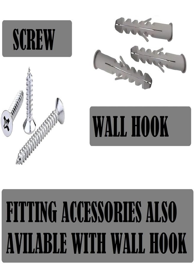 FOLX FBA22 Wall Mounted Stainless Steel Wall Hooks for Hanging Cloth/Door Hangers/Hook Rail/Bthroom Hanger/Towel Hangers/Key Ring Holder [ Combo Pack of 2 ] (MATT Black, 8 Hook Hanger) - Image 3