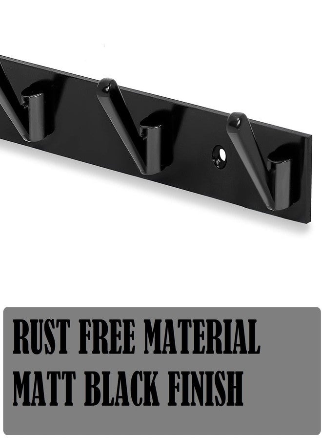 FOLX FBA22 Wall Mounted Stainless Steel Wall Hooks for Hanging Cloth/Door Hangers/Hook Rail/Bthroom Hanger/Towel Hangers/Key Ring Holder [ Combo Pack of 2 ] (MATT Black, 8 Hook Hanger) - Image 2