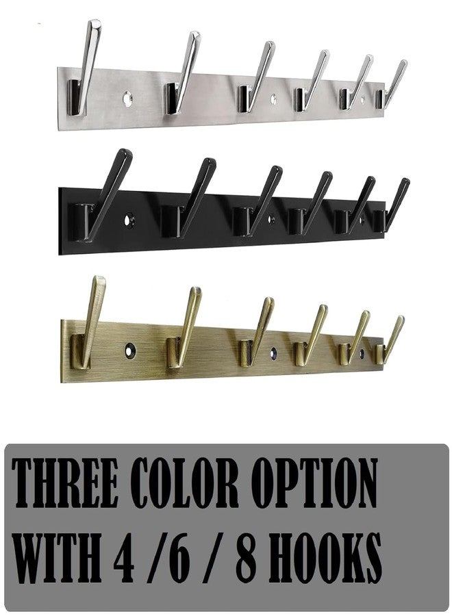 FOLX FBA22 Wall Mounted Stainless Steel Wall Hooks for Hanging Cloth/Door Hangers/Hook Rail/Bthroom Hanger/Towel Hangers/Key Ring Holder [ Combo Pack of 2 ] (MATT Black, 8 Hook Hanger) - Image 4