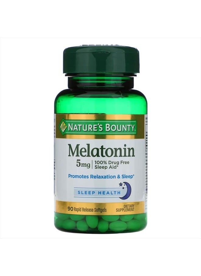 NATURE'S BOUNTY Melatonin 5mg 90 Rapid Release Softgels  - Image 1