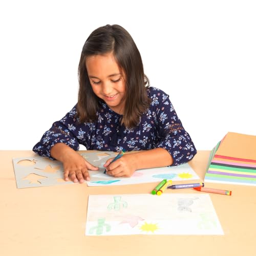 Colorations Lightweight Construction Paper, Value Pack, 10 Colors, 300 Sheets with Bonus Stencil, Everyday Use, Classroom Supplies, Daycare Supplies, Pre-School, at Home use - Image 5