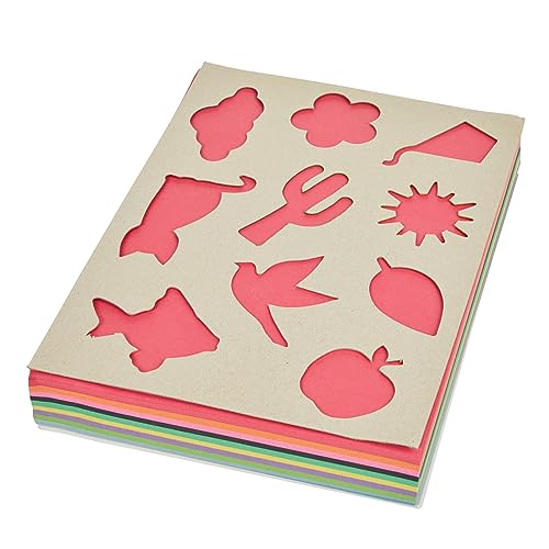 Colorations Lightweight Construction Paper, Value Pack, 10 Colors, 300 Sheets with Bonus Stencil, Everyday Use, Classroom Supplies, Daycare Supplies, Pre-School, at Home use - Image 4