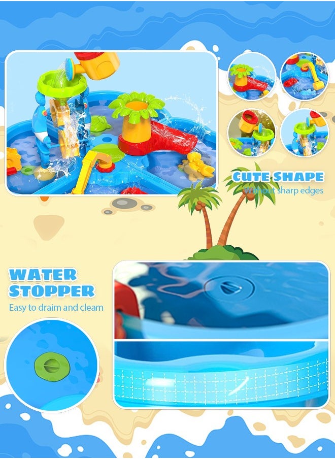 ERTYU ERTYU Kids Water Table 4 IN 1 Sand Water Table Sport Outdoor Toys for Toddlers Kids Water Game Tables Summer Beach Toys Birthday Gifts Toys for Boys Girls 3-9 years old (4 in 1 Water Table)  - Image 5