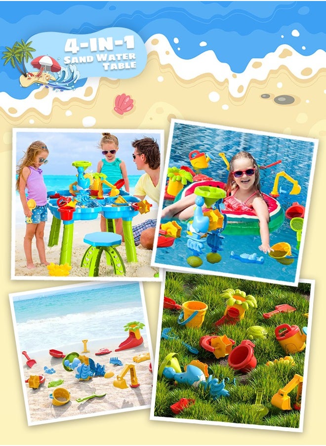 ERTYU ERTYU Kids Water Table 4 IN 1 Sand Water Table Sport Outdoor Toys for Toddlers Kids Water Game Tables Summer Beach Toys Birthday Gifts Toys for Boys Girls 3-9 years old (4 in 1 Water Table)  - Image 3