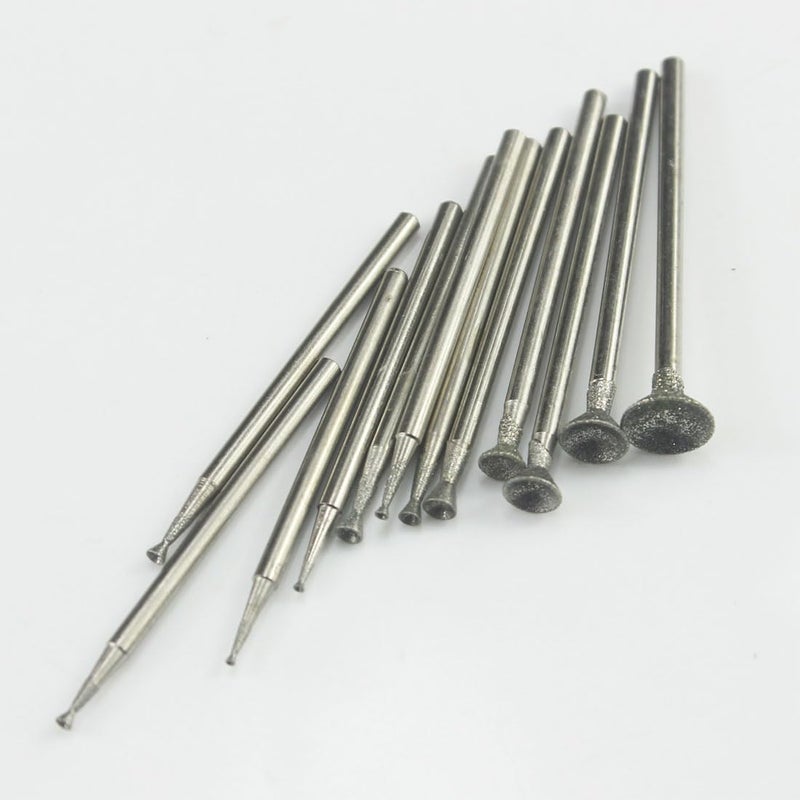 LUO KE ð‹ð®ð¨ ð¤ðž 13 Pcs Bowl Shape Diamond Burr - 3/32'' Shank Diamond Burs Stone Carving Set for Rotary Tools includes Dremel - Image 3