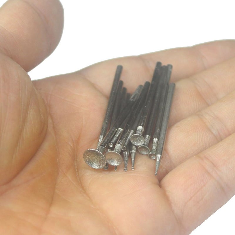 LUO KE ð‹ð®ð¨ ð¤ðž 13 Pcs Bowl Shape Diamond Burr - 3/32'' Shank Diamond Burs Stone Carving Set for Rotary Tools includes Dremel - Image 4