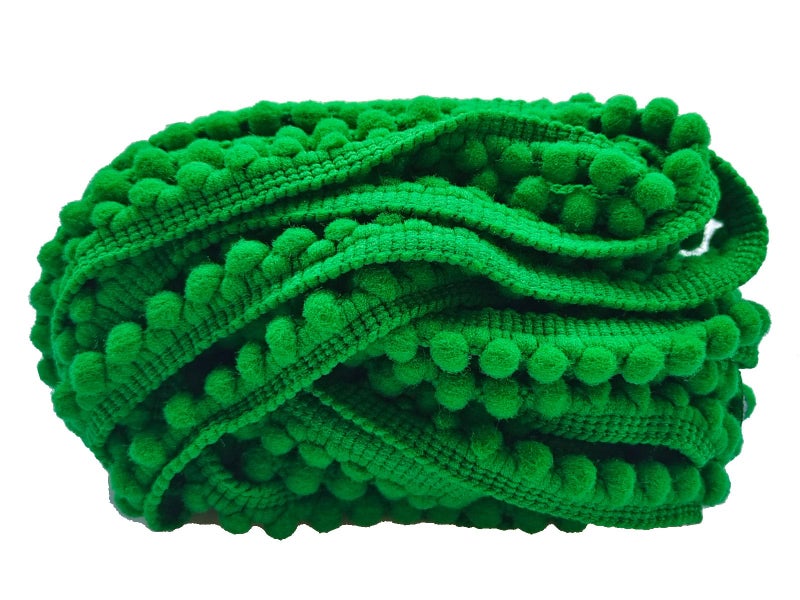 Mini Pom Pom Trim 8 Yards 5mm Ball Fringe Trim for Sewing Accessory Decoration DIY Crafts Green 1702