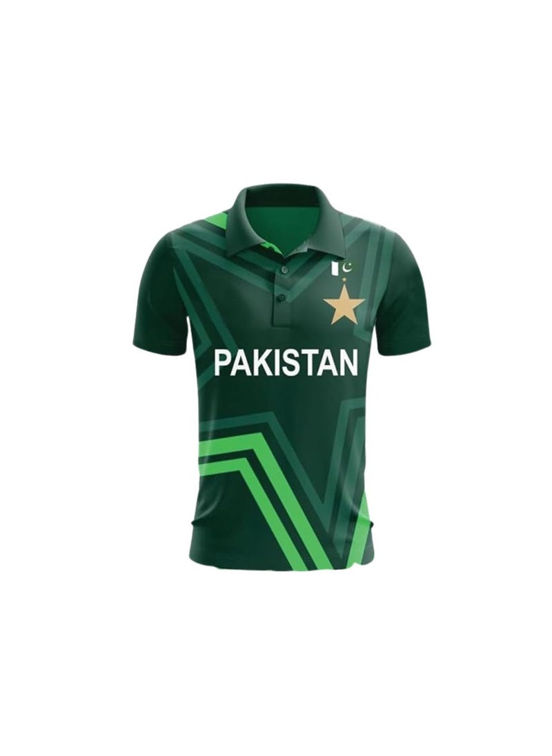 PRINTSHOP4ME - Pakistan Unisex Green Jersey T-Shirt–Dry-Fit Fabric,Breathable&Lightweight Sportswear For Cricket Fans,Outdoor Activities&Everyday Wear - Image 1